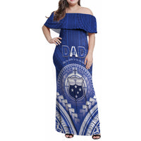 Personalised Samoa Happy Father's Day Family Matching Off Shoulder Maxi Dress and Hawaiian Shirt Ou Te Alofa Ia Te Oe Tama Dad Polynesian Tribal