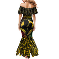 Personalised Vanuatu Happy Father's Day Family Matching Mermaid Dress and Hawaiian Shirt Mi Lavem Yu Papa Polynesian Tribal