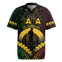 Personalised Vanuatu Happy Father's Day Rugby Jersey Mi Lavem Yu Papa Polynesian Tribal LT05 Reggae - Polynesian Pride