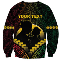 Personalised Vanuatu Happy Father's Day Sweatshirt Mi Lavem Yu Papa Polynesian Tribal LT05 - Polynesian Pride