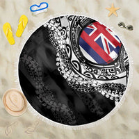 Hawaii Flag Day Beach Blanket Hawaiian Maile Lei LT05 One Size 150cm Black - Polynesian Pride