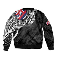 Hawaii Flag Day Bomber Jacket Hawaiian Maile Lei