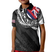 Hawaii Flag Day Kid Polo Shirt Hawaiian Maile Lei