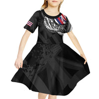 Hawaii Flag Day Kid Short Sleeve Dress Hawaiian Maile Lei LT05 - Polynesian Pride