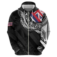 Hawaii Flag Day Zip Hoodie Hawaiian Maile Lei