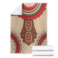 Samoa Language Week Blanket Samoan Motif With Red Hibiscus