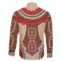 Samoa Language Week Family Matching Off Shoulder Short Dress and Hawaiian Shirt Samoan Motif With Red Hibiscus