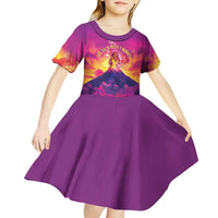 Hawaii Kilauea Volcano Kid Short Sleeve Dress There Is Pele Goddess Of The Volcano - Polynesian Pride