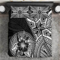 Hibiscus With Black Austronesian Tattoo Pattern Bedding Set - Polynesian Pride
