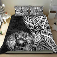 Hibiscus With Black Austronesian Tattoo Pattern Bedding Set - Polynesian Pride