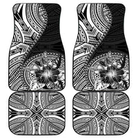 Hibiscus With Black Austronesian Tattoo Pattern Car Mats LT05 - Polynesian Pride