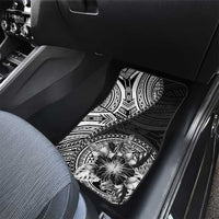 Hibiscus With Black Austronesian Tattoo Pattern Car Mats LT05 - Polynesian Pride