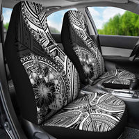 Hibiscus With Black Austronesian Tattoo Pattern Car Seat Cover - Polynesian Pride