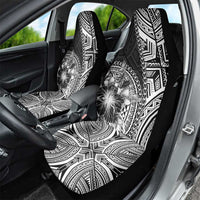 Hibiscus With Black Austronesian Tattoo Pattern Car Seat Cover - Polynesian Pride