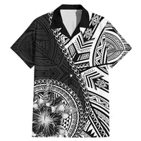 Hibiscus With Black Austronesian Tattoo Pattern Family Matching Mermaid Dress and Hawaiian Shirt - Polynesian Pride