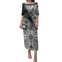 Hibiscus With Black Austronesian Tattoo Pattern Family Matching Puletasi and Hawaiian Shirt - Polynesian Pride