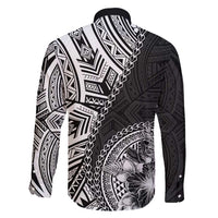 Hibiscus With Black Austronesian Tattoo Pattern Family Matching Summer Maxi Dress and Hawaiian Shirt - Polynesian Pride