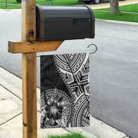 Hibiscus With Black Austronesian Tattoo Pattern Garden Flag - Polynesian Pride