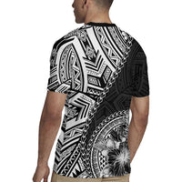 Hibiscus With Black Austronesian Tattoo Pattern Rugby Jersey LT05 - Polynesian Pride