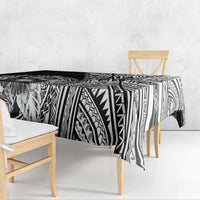 Hibiscus With Black Austronesian Tattoo Pattern Tablecloth LT05 - Polynesian Pride