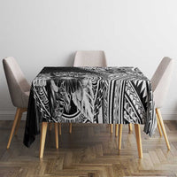 Hibiscus With Black Austronesian Tattoo Pattern Tablecloth LT05 - Polynesian Pride