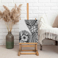 Hibiscus With White Austronesian Tattoo Pattern Canvas Wall Art LT05 - Polynesian Pride