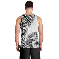 Hibiscus With White Austronesian Tattoo Pattern Men Tank Top LT05 - Polynesian Pride