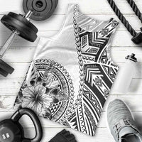 Hibiscus With White Austronesian Tattoo Pattern Men Tank Top LT05 - Polynesian Pride