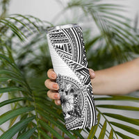 Hibiscus With White Austronesian Tattoo Pattern Skinny Tumbler - Polynesian Pride