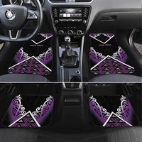 Aotearoa Moriori Car Mats Maori Pattern New Zealand LT05 Set 4pcs Purple - Polynesian Pride