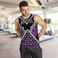Personalised Aotearoa Moriori Men Tank Top Maori Pattern New Zealand LT05 Purple - Polynesian Pride