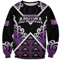Personalised Aotearoa Moriori Sweatshirt Maori Pattern New Zealand LT05 Unisex Purple - Polynesian Pride
