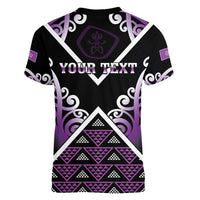 Personalised Aotearoa Moriori Women V-Neck T-Shirt Maori Pattern New Zealand - Polynesian Pride