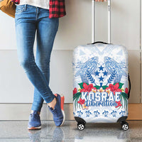 Happy Kosrae Liberation Day Luggage Cover Polynesian Shark Turtle Motif