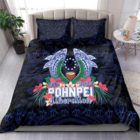 Happy Pohnpei Liberation Day Bedding Set Polynesian Shark Turtle Motif LT05 - Polynesian Pride