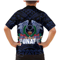 Happy Pohnpei Liberation Day Family Matching Mermaid Dress and Hawaiian Shirt Polynesian Shark Turtle Motif