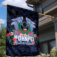 Happy Pohnpei Liberation Day Garden Flag Polynesian Shark Turtle Motif LT05 - Polynesian Pride