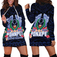 Happy Pohnpei Liberation Day Hoodie Dress Polynesian Shark Turtle Motif LT05 - Polynesian Pride