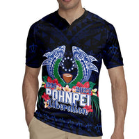 Happy Pohnpei Liberation Day Rugby Jersey Polynesian Shark Turtle Motif LT05 - Polynesian Pride