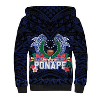 Happy Pohnpei Liberation Day Sherpa Hoodie Polynesian Shark Turtle Motif LT05 - Polynesian Pride