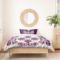 Cook Islands Purple Tivaevae Bedding Set - Polynesian Pride