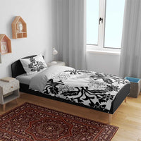 Cook Islands Tivaevae Quilt Bedding Set White Marble - Polynesian Pride