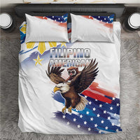 Filipino American History Month Bedding Set Bald Eagle Tarsier Together LT05 White - Polynesian Pride