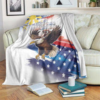 Filipino American History Month Blanket Bald Eagle Tarsier Together LT05 White - Polynesian Pride