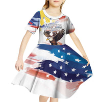 Filipino American History Month Kid Short Sleeve Dress Bald Eagle Tarsier Together