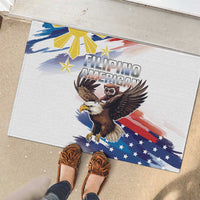 Filipino American History Month Rubber Doormat Bald Eagle Tarsier Together LT05 - Polynesian Pride