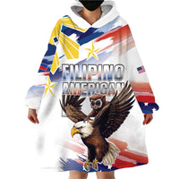 Filipino American History Month Wearable Blanket Hoodie Bald Eagle Tarsier Together LT05 - Polynesian Pride