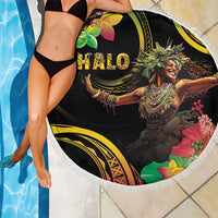 Halo Vanuatu Beach Blanket Beautiful Woman Dancing LT05 - Polynesian Pride
