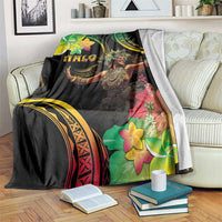 Halo Vanuatu Blanket Beautiful Woman Dancing LT05 Black - Polynesian Pride