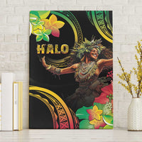 Halo Vanuatu Canvas Wall Art Beautiful Woman Dancing LT05 Without Frame Black - Polynesian Pride